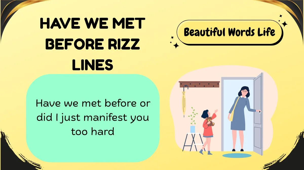 Have We Met Before Rizz Lines